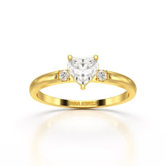 0.68 CT Heart Shaped Lab Diamond Ring