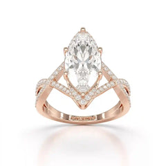 3.5 CT Marquise Cut Lab Diamond Ring