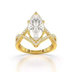 3.5 CT Marquise Cut Lab Diamond Ring