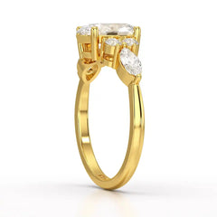 2 CT Oval Shaped Round Lab Diamond Ring