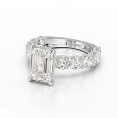 7.26 CT Emerald Shape Lab Diamond Ring