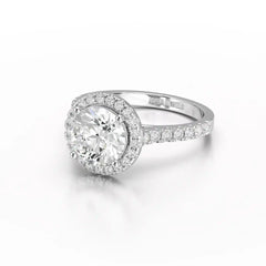 2.5 CT Round Cut Halo Lab Diamond Ring