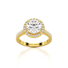 2.5 CT Round Cut Halo Lab Diamond Ring