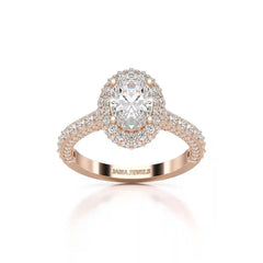 2.25 CT Oval Cut Halo Diamond Ring