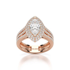 2.25 CT Marquise Cut Halo Lab Diamond Ring