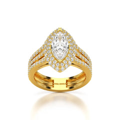 2.25 CT Marquise Cut Halo Lab Diamond Ring