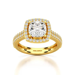 2.50 CT Cushion Cut Ring with Round Diamonds