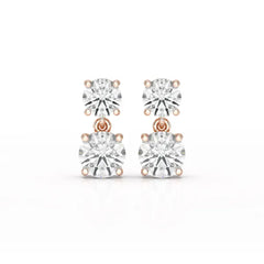 Simple Round Cut 6.34 CT Lab Diamond Drop Earring