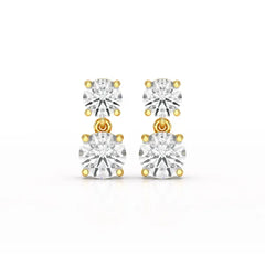 Simple Round Cut 6.34 CT Lab Diamond Drop Earring