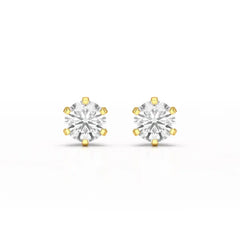 Simple Stud 0.87 CT Round Lab Diamond Earrings - Jama Jewels