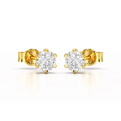 Simple Stud 0.87 CT Round Lab Diamond Earrings - Jama Jewels