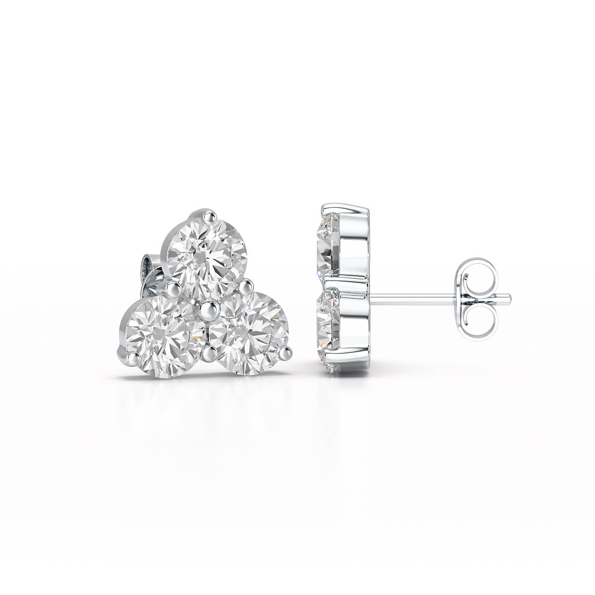 2 CT Three Stone Round Lab Diamond Earring