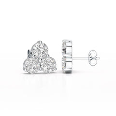 2 CT Three Stone Round Lab Diamond Earring