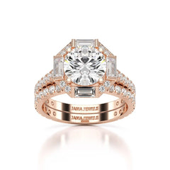 3.35 CT Octagonal Halo Lab Diamond Ring
