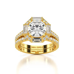 3.35 CT Octagonal Halo Lab Diamond Ring