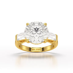 Three Stone Lab Diamond 2.74 CT Wedding Ring