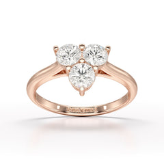 3 Stone Triangle Cut 1.03 CT Lab Diamond Engagement Ring - Jama Jewels