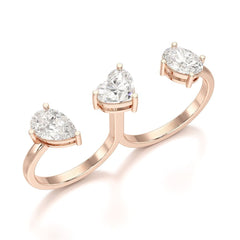 Two Finger Fancy Shape Lab Diamond Ring