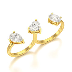 Two Finger Fancy Shape Lab Diamond Ring