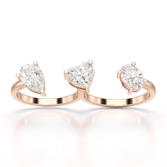Two Finger Fancy Shape Lab Diamond Ring