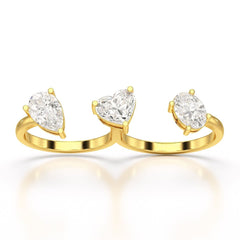 Two Finger Fancy Shape Lab Diamond Ring