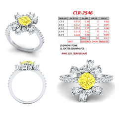 2.25 CT Cushion Cut Flower Ring