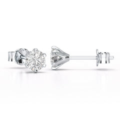 Simple Stud 0.87 CT Round Lab Diamond Earrings - Jama Jewels