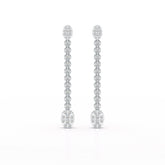0.89 CT Lab Diamond Dangle Drop Wedding Earrings - Jama Jewels