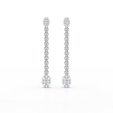 0.89 CT Lab Diamond Dangle Drop Wedding Earrings - Jama Jewels