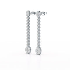 0.89 CT Lab Diamond Dangle Drop Wedding Earrings - Jama Jewels