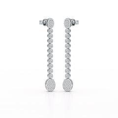 0.89 CT Lab Diamond Dangle Drop Wedding Earrings - Jama Jewels