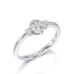 0.13 CT Round White Lab Grown Diamond Ring - Jama Jewels