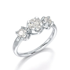 0.85 CT Round Thin Lab Grown Diamond Ring - Jama Jewels