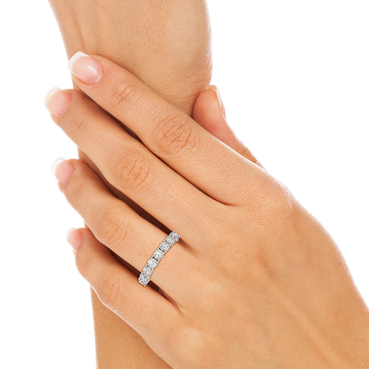 1.84 CT Round Cut Lab Diamonds White Engagement Ring - Jama Jewels