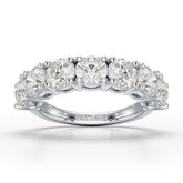 3.6 CT Half Classic Round Lab Diamonds Engagement Ring - Jama Jewels