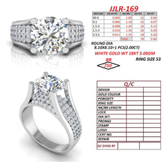 2.65 CT Round Brilliant Wide Pavé Ring