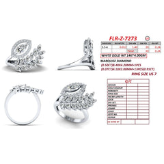 1.55 CT Marquise Cut Halo Leaf Ring