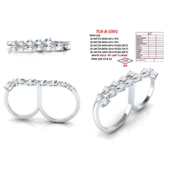 2.71 CT Pear Double Row Two-Finger Ring