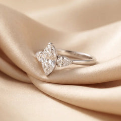 1.38 CT Marquise Cut Three Stone Ring