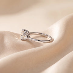 1.5 CT Oval & Pear Three Stone Ring