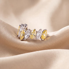 3.17 CT Marquise Cluster Band Ring
