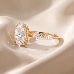 3.67 CT Oval Solitaire Accent Ring