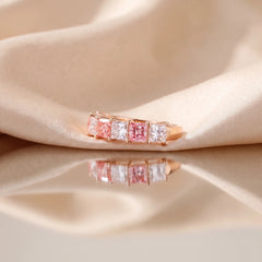 0.85 CT Fancy Pink & White Eternity band