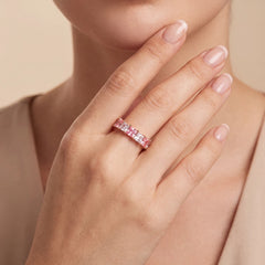 0.85 CT Fancy Pink & White Eternity band
