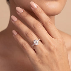 3.67 CT Oval Solitaire Accent Ring