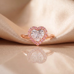 1.79 CT Pink Diamond Fancy Cut Halo Ring