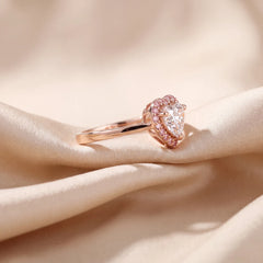 1.79 CT Pink Diamond Fancy Cut Halo Ring