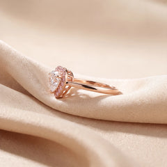 1.79 CT Pink Diamond Fancy Cut Halo Ring