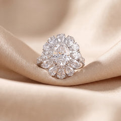5.90 CT Oval Cut Halo Cocktail Ring