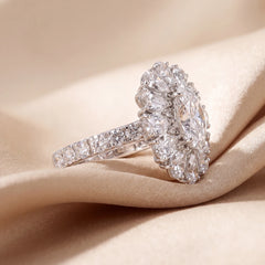 5.90 CT Oval Cut Halo Cocktail Ring